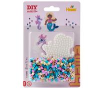 Hama Perlas para planchar con diseño de sirena, 450 unidades, con placa para bolígrafo, blíster