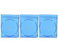Hama BLU-Ray Disc Double Jewel Case - Funda para DVD (3 Unidades, Capacidad de CD: 2 Discos), Azul