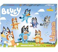 Hama – Juego de cuentas fusibles Bluey – Caja regalo, 4000 cuentas, 2 tableros, hoja de diseño