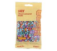 HAMA Bolsa de perlas | Aprox. 1000 cuentas midi fusibles para manualidades y mosaicos | Perlas de fusión para niños creativos 5+ | Juego de arte y decoración | Mix 90