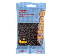 HAMA Bolsa de perlas | Aprox. 1000 cuentas midi fusibles para manualidades y mosaicos | Perlas de fusión para niños creativos 5+ | Juego de arte y decoración | Brown