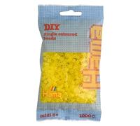 HAMA Bolsa de perlas | Aprox. 1000 cuentas midi fusibles para manualidades y mosaicos | Perlas de fusión para niños creativos 5+ | Juego de arte y decoración | Translucent yellow