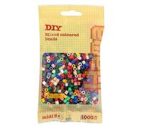 HAMA Bolsa de perlas | Aprox. 1000 cuentas midi fusibles para manualidades y mosaicos | Perlas de fusión para niños creativos 5+ | Juego de arte y decoración | Mix 67