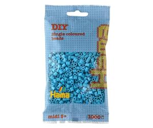 HAMA Bolsa de perlas | Aprox. 1000 cuentas midi fusibles para manualidades y mosaicos | Perlas de fusión para niños creativos 5+ | Juego de arte y decoración | Azure