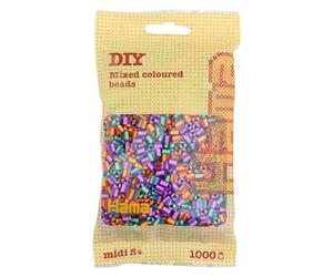 HAMA Bolsa de perlas | Aprox. 1000 cuentas midi fusibles para manualidades y mosaicos | Perlas de fusión para niños creativos 5+ | Juego de arte y decoración | Mix 92