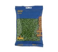 HAMA Bolsa de perlas | Aprox. 3000 cuentas midi fusibles para manualidades y mosaicos | Perlas de fusión para niños creativos 5+ | Juego de arte y decoración | olive green