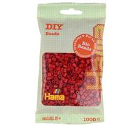 HAMA Bolsa de perlas midi Bio | Aprox. 1000 cuentas fusibles para manualidades y mosaicos | Perlas de fusión para niños creativos 5+ | Juego de arte y decoración | Dark Red