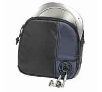 Hama Bolsa para reproductor CD portátil, 3 CD, salida de cable y trabilla para cinturón, Negro/Azul