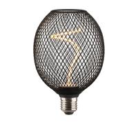 Hama | Bombilla LED filamento regulable (E27, malla, 1800 K) Humo | Bombilla LED decorativa, luz extra cálida, 180 lm, regulable, 15.000 h