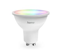Hama | Bombilla LED Inteligente GU10 Matter Cascos Luz WiFi Domótica. (bombilla inteligente alexa google home, 16 millones de colores rgbw regulable 4.9w) Blanco.