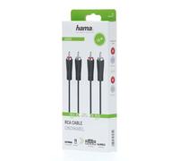 Hama cable 2x cinch - 2x cinch (RCA, estéreo, cable, audio, 2xRCA, 1,52 m) negro