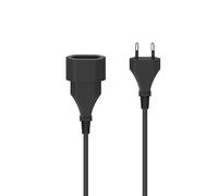HAMA | Cable Alargador de 3m con Enchufe Europeo (Ideal para Interiores, Cable de Alimentación, Robusto y Estable) Color Negro