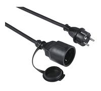 Hama Cable alargador Exterior (10 Metros, IP44, Resistente al Invierno, Cable de extensión Exterior, Cable de alimentación, Enchufe Schuko, Cable eléctrico para Exteriores, balcón, terraza, jardín),