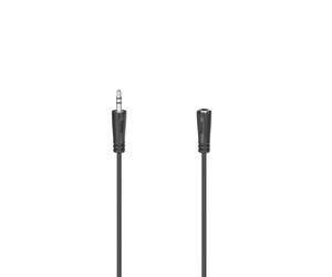 Hama | Cable Alargador Jack 3,5 mm Estéreo Macho-Hembra 3 m | Amplía la conexión de auriculares, altavoces o equipos de audio con sonido estéreo de calidad, Negro