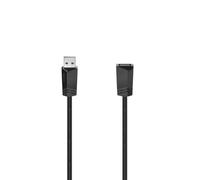 Hama | Cable alargador USB 2.0 (Expensión tipo A macho a hembra, 480MBs, 1,5 metros, 0,5A, doble blindaje,para ordenador, disco duro, impresora, ratón, teclado, etc.) Color negro
