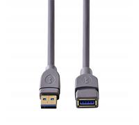 HAMA Cable alargador USB 3.0 macho a hembra, 1,80 m, color gris