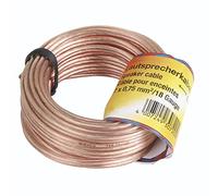 Hama Cable de altavoz (cable, 2 núcleos, 2 x 0,75 mm, con abrazadera, atornillado, 10 m) transparente