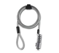 Hama - Cable antirrobo para Ordenador portátil o Pantalla combinada (Cable de Seguridad para PC, Bloqueo de 4 dígitos, 1,85 m, Acero)