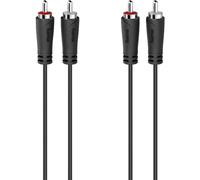 Hama | Cable Audio RCA 2x2 Estéreo HiFi Apantallado 3 m | Cable RCA estéreo de alta fidelidad con apantallamiento para reducir interferencias y mejorar el sonido, Negro