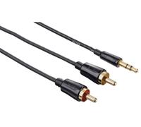 Hama Adaptador Slim Cable AUX 3,5mm Conector Jack A 2x RCA Cable Cinch Audio