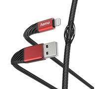 Hama Cable cargador extremo para iPhone (cable Lightning USB 2.0, certificado MFi, cable de carga rápida/transferencia de datos, nailon trenzado, 5 pies, iPad/iPhone