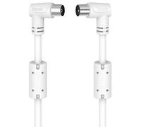 HAMA Cable Coaxial Angulado, Enchufe a Conector, 1,5m, Blanco