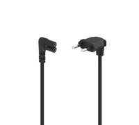 Hama | Cable de alimentación (acodado en Ambos Lados, Enchufe Euro, Forma en 8/C7, 3 m) Negro