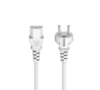 Hama | Cable de Alimentación para PC y Monitores | Enchufe Schuko a Conector C13 de 3 Pines | Cable Extra Largo de 5 m | Color Blanco