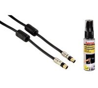 Hama Cable de Antena 1,5m 100db + TV Limpiador Conector Coaxial Acoplador LCD
