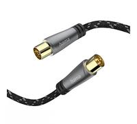Hama | Cable de antena 120dB 1.5 metros (Cable de antena conexión coaxial macho a hembra, cable HD TV, 8K, metal, chapado en oro, 120 dB, 1,5 m, 75Ohm)