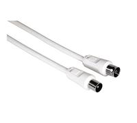 Hama | Cable de antena de 5m (Para conectar un TV o una toma de antena, Doble Blindaje, Para TV por cable), Color Blanco