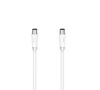 Hama | Cable de antena M-H (Cable de 10m, Ideal para TV por Cable, Enchufe coaxial, 90dB) Color blanco
