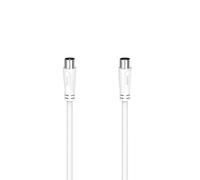 Hama | Cable de antena M-H (Cable de 5m, Ideal para TV por Cable, Enchufe coaxial, 90dB) Color blanco