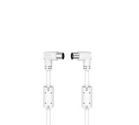 Hama Cable de antena M-H 90º – 3 m, triple blindaje, enchufe coaxial, ángulo recto, blanco