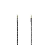 Hama | Cable de audio con conector Jack 3,5mm (Cable jack de 1,5m de longitud, calidad de audio óptima, resistente al calor, enchufe chapado en oro), Color Gris