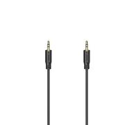 Hama Cable de audio Flexi-Slim, jack macho 3,5 mm/f. macho, dorado, negro, 0,75 m