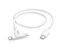 Hama Cable de carga 2 en 1, USB-C - USB-C o Lightning, MFI 1,5 m blanco