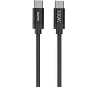 Hama Cable de carga Fabric, USB-C - USB-C, 100 W, 1,5 m, nailon, negro