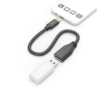 Hama | Cable de Carga rápida USB-C a USB-A (OTG, Uso Universal, Revestimiento Oro, 5 Gbit/s,15 cm) Color Negro