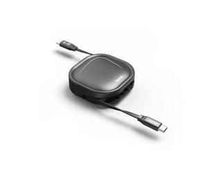 Hama Cable de carga retráctil, USB-C - USB-C, 60 W, 1 m