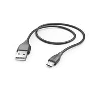 Hama Cable de carga USB A a Micro USB 1,5 m - Transferencia de datos rápida - Negro
