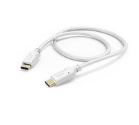 Hama Cable de carga USB C a USB C, 1.5 m (carga rápida, cable de carga de teléfono móvil, cable de datos, cable USB, cable de teléfono móvil, máximo compatible), color blanco