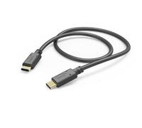 Hama | Cable de carga USB-C a USB-C de 1 metro (Carga rápida, Cable de Carga móvil, Cable de Datos, Cable USB, Cable de teléfono móvil, Cable USB Tipo C, Cable USB C, máximo Compatible) Color Negro