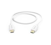 Hama | Cable de Carga USB C a USB C de 1 metro (Carga rápida, Cable de Carga móvil, Cable de Datos, Cable USB, Cable de teléfono móvil, Cable USB Tipo C, Cable USB C, máximo Compatible), Color Blanco