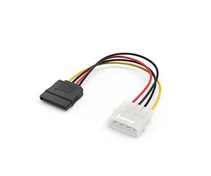 Hama Cable de conexión de accionamiento, reducción de Potencia 5,25 SATA (Materiales Flexibles, 0,15 m) Colorido