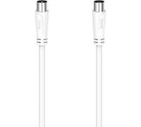 Hama Cable de conexión para satélite (1 conector coaxial y 1 conector coaxial, 0,75 m), color blanco