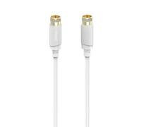 Hama Cable de conexión SAT, conector F macho a conector F, chapado en oro, 3,0 m, 120 dB