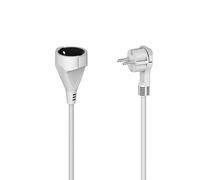 Hama | Cable de Extensión con Enchufe Plano y Toma de Tierra | Ideal para Muebles y Espacios Reducidos | 2 m de Longitud | Color Blanco