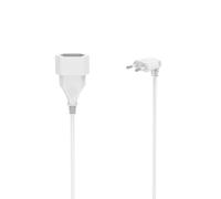 Hama | Cable de Extensión de 3 Metros con Enchufe Angular | Alargador de Corriente para Interiores | Cable Flexible para Enchufes de Pared | Color Blanco