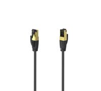 Hama Cable Ethernet CAT-8 – 40 Gbit/s, FTP apantallado, flexible, sin halógenos, 3 m, negro